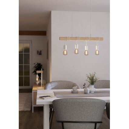 Eglo - Lustra ar auklu TOWNSHEND 4xE27/60W/230V