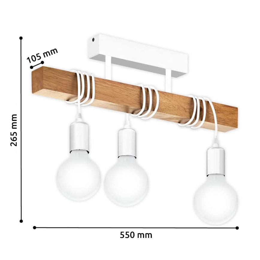 Eglo - Pieliekama lustra TOWNSHEND 3xE27/60W/230V