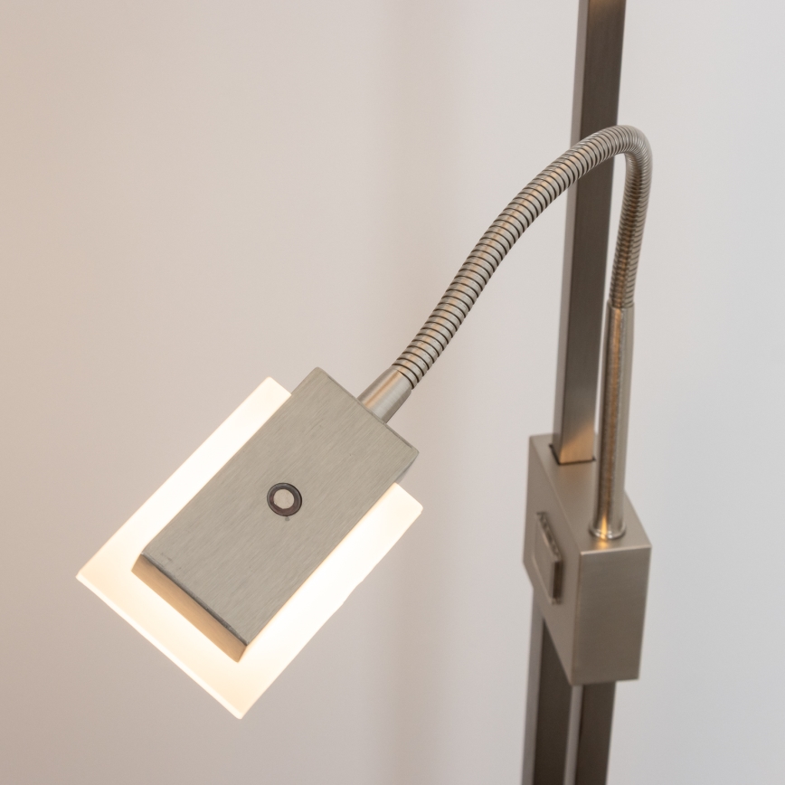 Eglo 33182 - LED Aptumšojama grīdas stāvlampa SOLANO 1xLED/26W/230V +1xLED/3,2W 3000K matēts hroms
