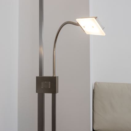Eglo 33182 - LED Aptumšojama grīdas stāvlampa SOLANO 1xLED/26W/230V +1xLED/3,2W 3000K matēts hroms