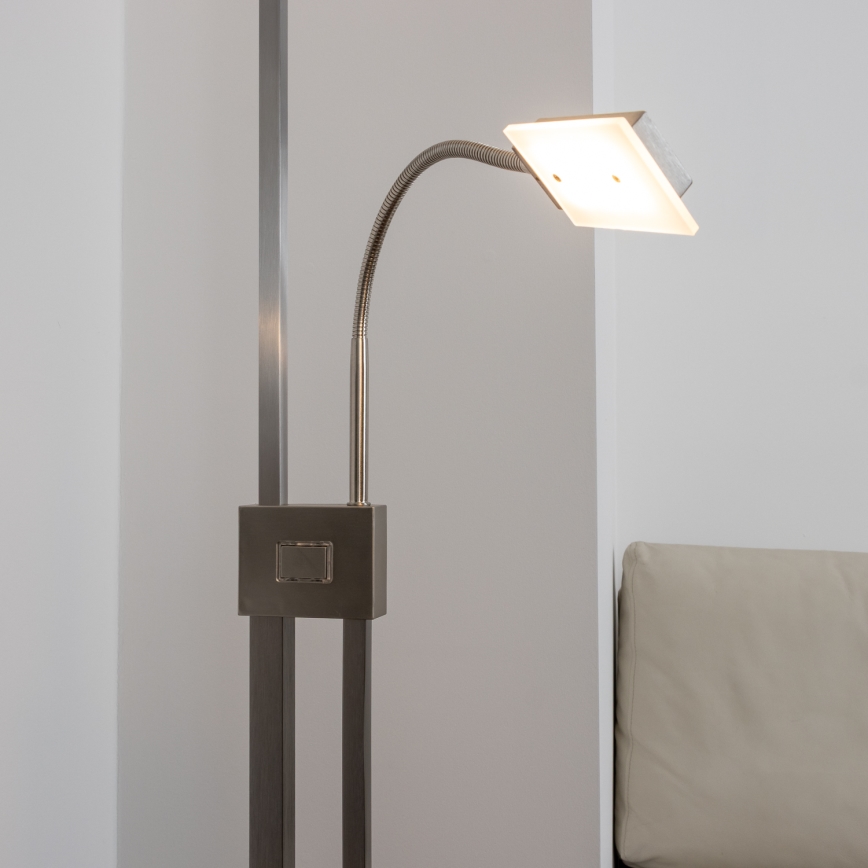 Eglo 33182 - LED Aptumšojama grīdas stāvlampa SOLANO 1xLED/26W/230V +1xLED/3,2W 3000K matēts hroms