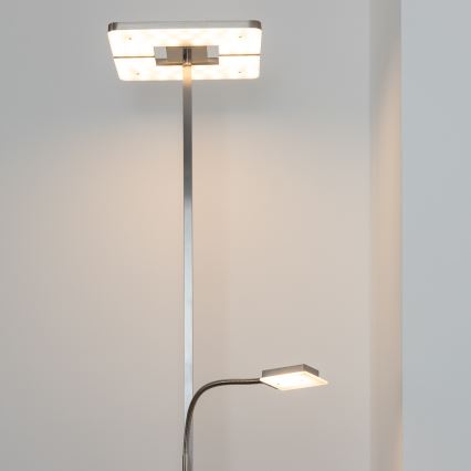 Eglo 33182 - LED Aptumšojama grīdas stāvlampa SOLANO 1xLED/26W/230V +1xLED/3,2W 3000K matēts hroms