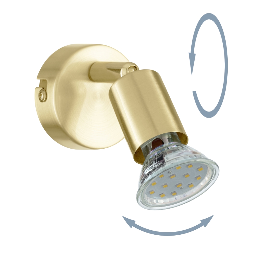 Eglo - LED Sienas starmetis 1xGU10/2,8W/230V 3000K zelta