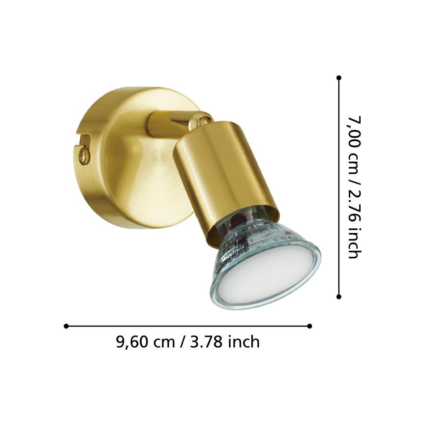 Eglo - LED Sienas starmetis 1xGU10/2,8W/230V 3000K zelta