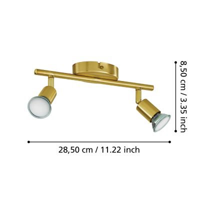 Eglo - LED Starmetis 2xGU10/2,8W/230V 3000K zelta