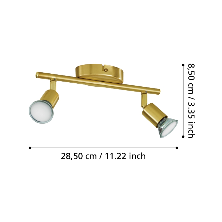 Eglo - LED Starmetis 2xGU10/2,8W/230V 3000K zelta