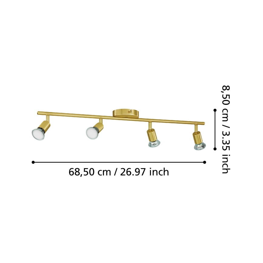 Eglo - LED Starmetis 4xGU10/2,8W/230V 3000K zelta