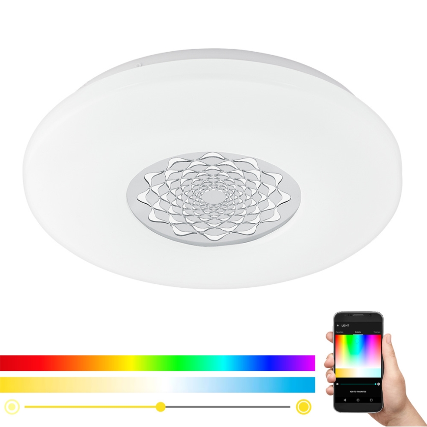 Eglo 33248 - LED RGBW dimējama griestu lampa CAPASSO-C LED/17W/230V 2700-6500K Ø 34 cm