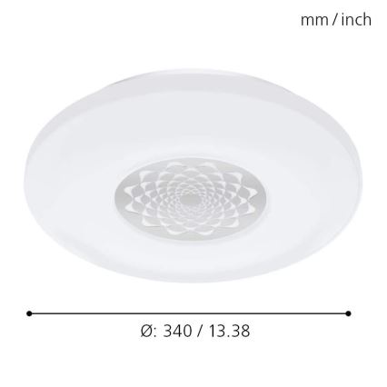 Eglo 33248 - LED RGBW dimējama griestu lampa CAPASSO-C LED/17W/230V 2700-6500K Ø 34 cm