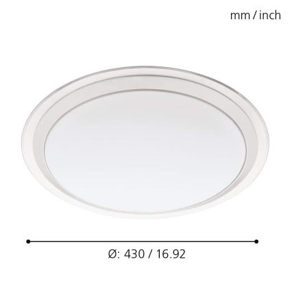 Eglo 33255 - LED RGBW dimmējama griestu lampa COMPETA-C LED/17W/230V 2700-6500K diam. 43 cm