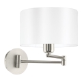 Eglo 33269 - Sienas lampa PASTERI 1xE27/60W/230V matēts hroms/balta