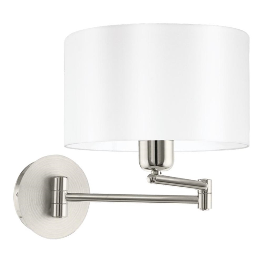 Eglo 33269 - Sienas lampa PASTERI 1xE27/60W/230V matēts hroms/balta