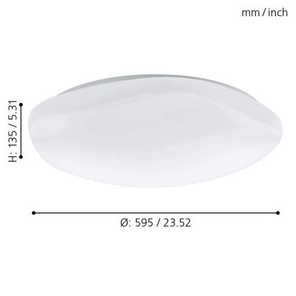 Eglo 33272 - LED RGBW Aptumšojama griestu lampa TOTARI-C LED/34W/230V 2700-6500K balta + tālvadības pults