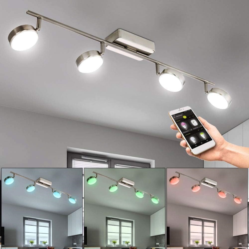 Eglo 33274 - LED RGBW Aptumšojams starmetis CORROPOLI-C 4xLED/5W/230V
