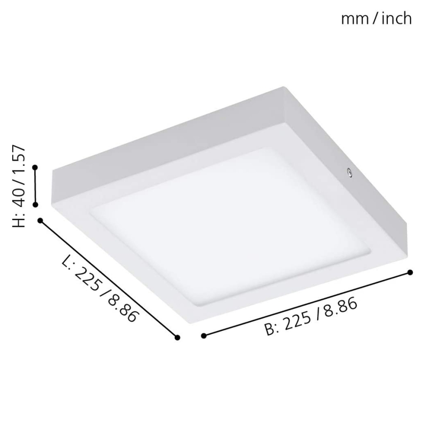 Eglo 33316 - LED RGBW Dimējams griestu gaismeklis FUEVA-C LED/15,6W/230V 2700-6500K 22,5x22,5 cm balta