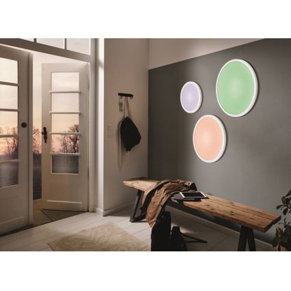 Eglo 33341 - LED RGBW ar regulējamu spilgtumu griestu gaismeklis SARSINA-C LED/16W/230V 2700–6500K Ø 30 cm + tālvadības pults
