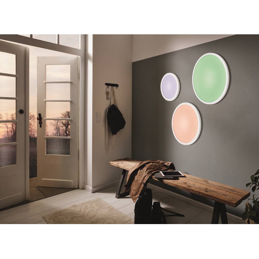 Eglo 33341 - LED RGBW ar regulējamu spilgtumu griestu gaismeklis SARSINA-C LED/16W/230V 2700–6500K Ø 30 cm + tālvadības pults