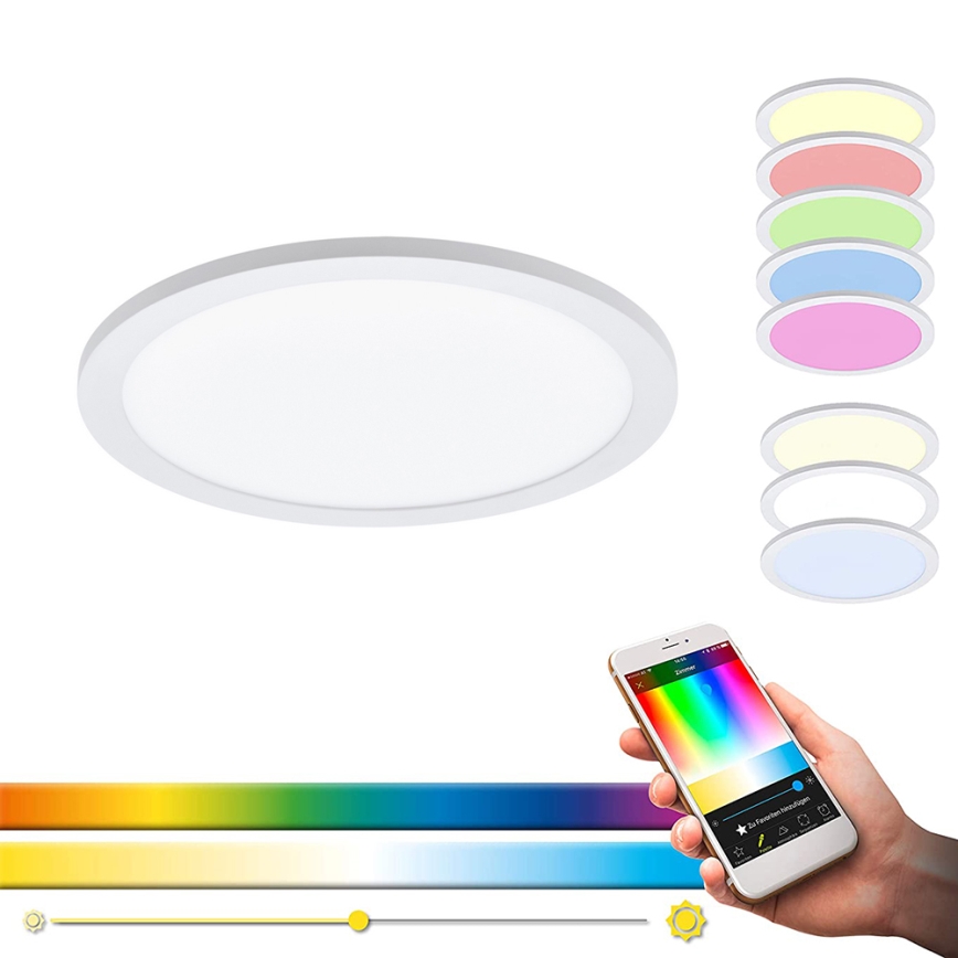 Eglo 33341 - LED RGBW ar regulējamu spilgtumu griestu gaismeklis SARSINA-C LED/16W/230V 2700–6500K Ø 30 cm + tālvadības pults
