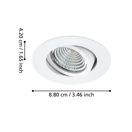 Eglo - KOMPLEKTS 3xLED Aptumšojama lampa 3xLED/6W/230V balta