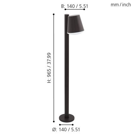 Eglo 33561 - LED dimmējama āra lampa CALDIERO-C 1xE27/9W/230V IP44 antracīts