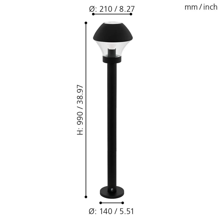 Eglo 33568 - LED regulējama āra lampa VERLUCCA-C 1xE27/9W/230V IP44