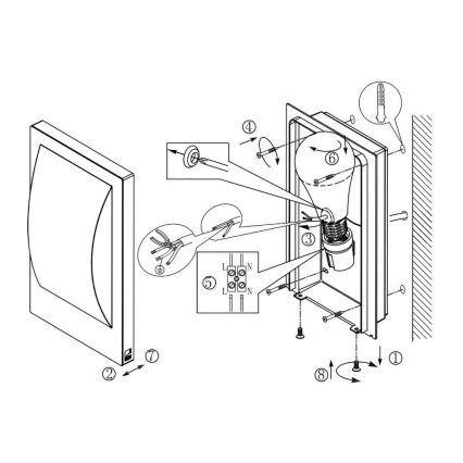 Eglo 33569 - LED Āra sienas lampa VERRES-C LED/9W/230V IP44 matēts hroms
