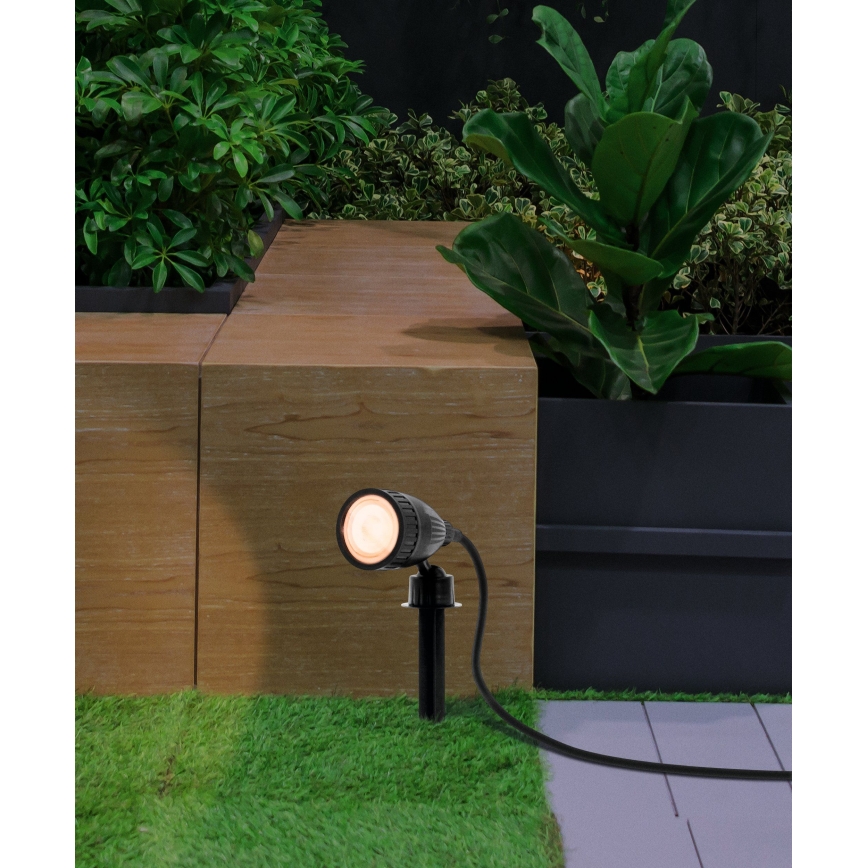 Eglo 33579 - LED RGBW āra lampa NEMA-C 1xGU10/5W/230V IP44 melna