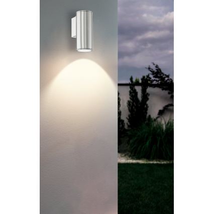 Eglo 33581 - LED RGBW aptumšojams āra sienas gaismeklis RIGA 1xGU10/5W/230V 2700-6500K IP44 matēts hroms