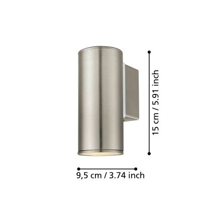 Eglo 33581 - LED RGBW aptumšojams āra sienas gaismeklis RIGA 1xGU10/5W/230V 2700-6500K IP44 matēts hroms