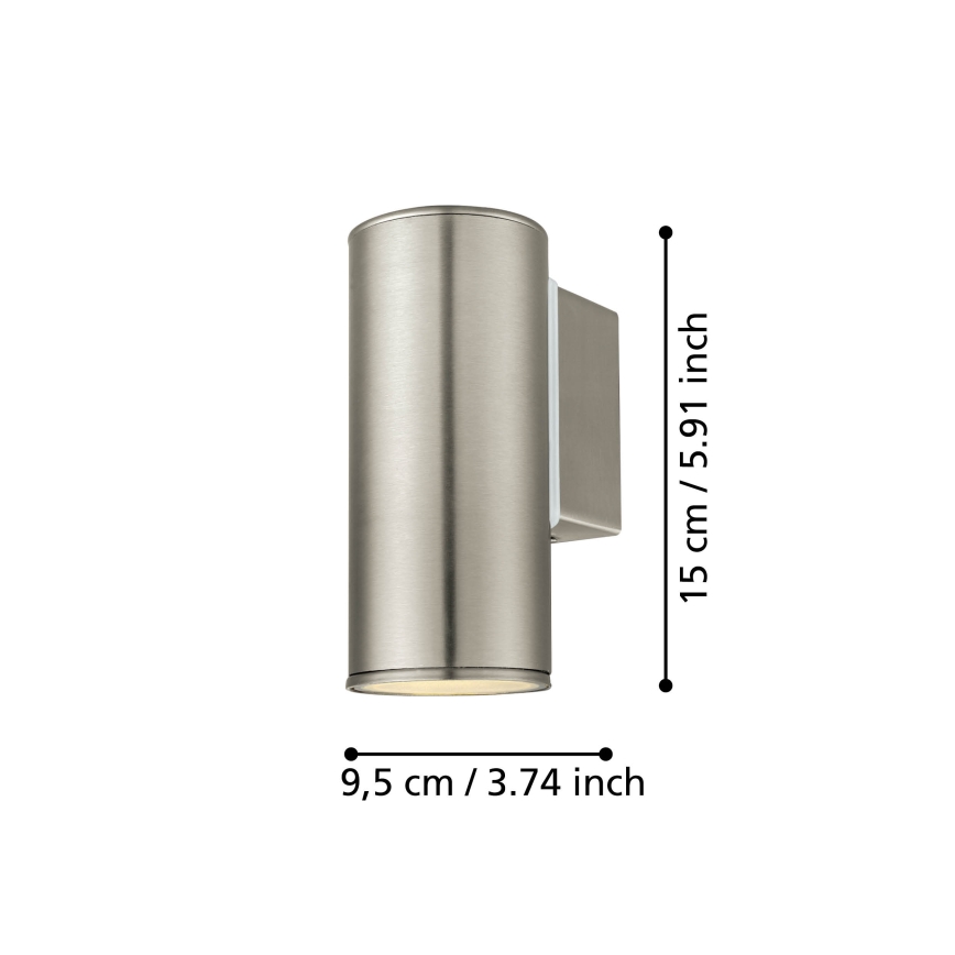 Eglo 33581 - LED RGBW aptumšojams āra sienas gaismeklis RIGA 1xGU10/5W/230V 2700-6500K IP44 matēts hroms