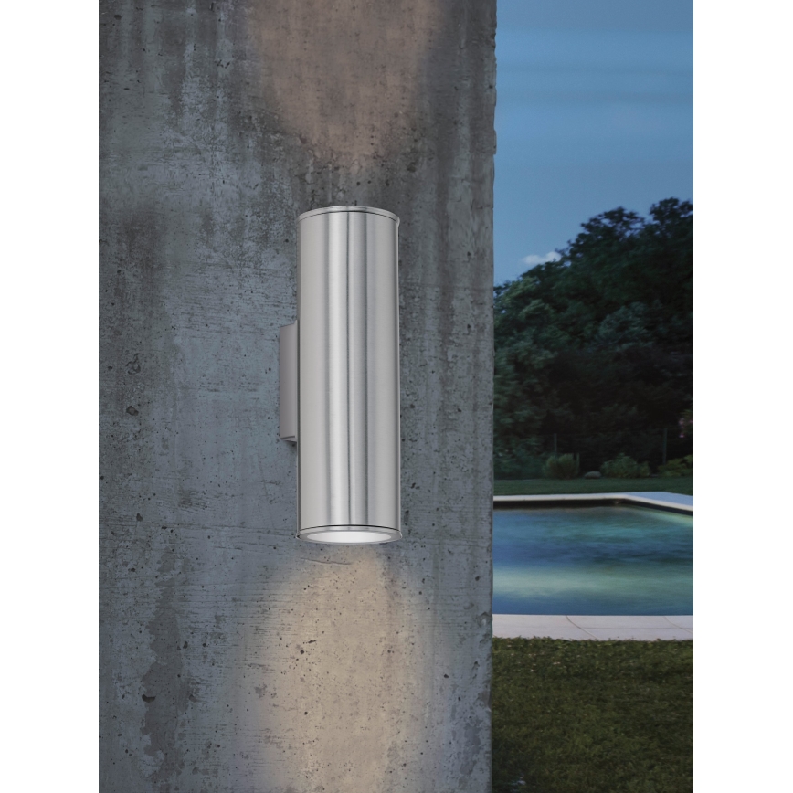 Eglo 33582 - LED RGBW Aptumšojams āra sienas apgaismojums RIGA 2xGU10/5W/230V IP44
