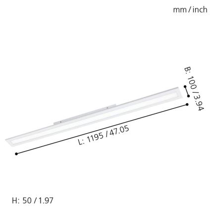 Eglo 33589 - LED RGBW Aptumšojams panelis SALOBRENA-C LED/34W/230V + tālvadības pults