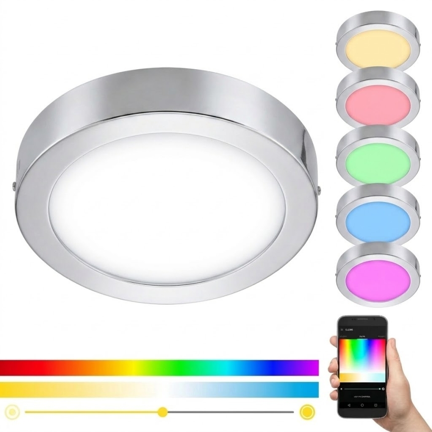 Eglo 33667 - LED RGBW Regulējams vannas istabas griestu gaismeklis FUEVA-C LED21W/230V diam. 30 cm IP44