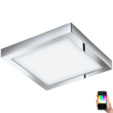 Eglo 33668-LED RGBW Vannas istabas gaismeklis ar regulējamu spilgtumu FUEVA-C 21W/230V 2700-6500K 30x30cm IP44