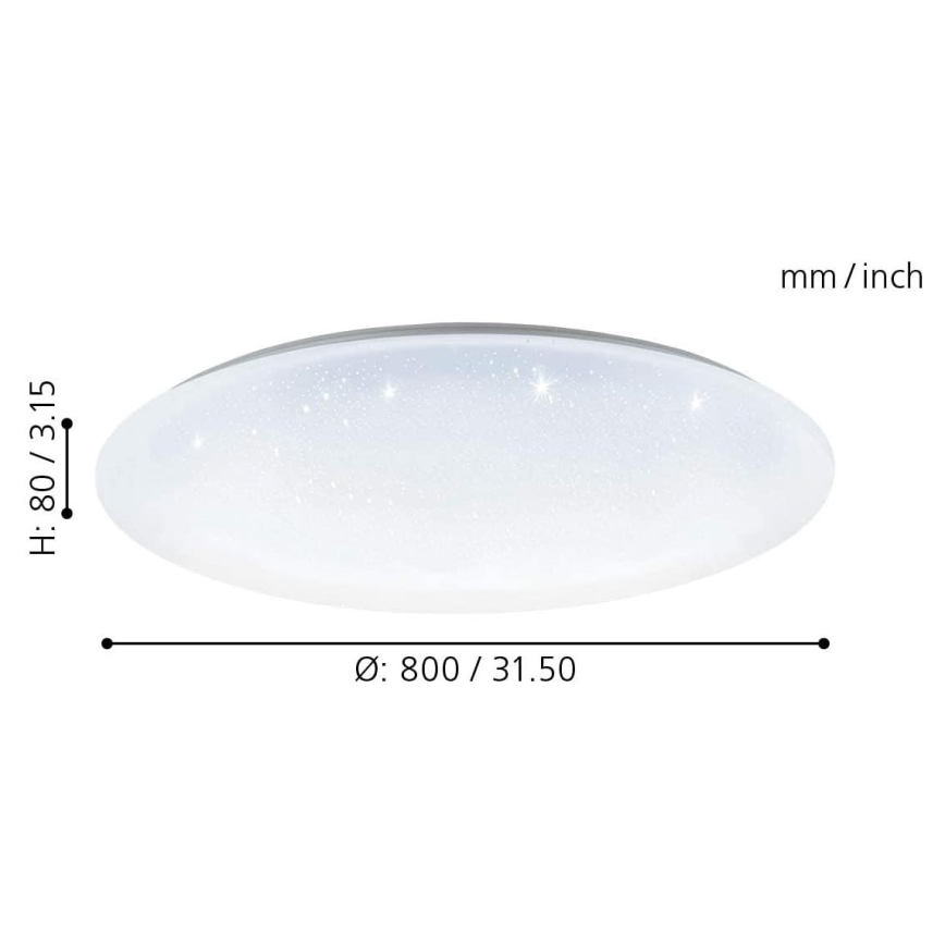 Eglo 33669 - LED RGBW Aptumšojama griestu lampa TOTARI-C LED/43W/230V 2700-6500K balta + tālvadības pults