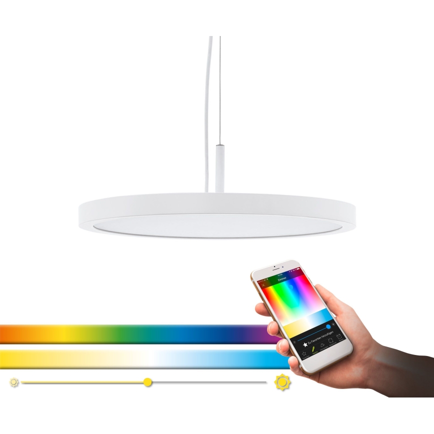 Eglo 33675 - LED RGBW Aptumšojuma lustra ar auklu CERIGNOLA-C LED/21W/230V 2700-6500K + tālvadības pults