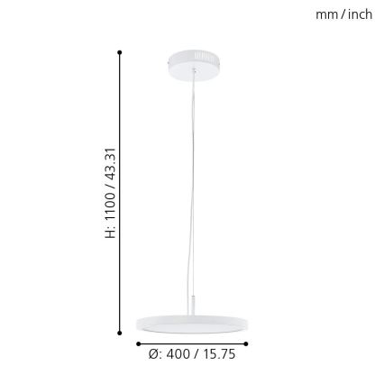 Eglo 33675 - LED RGBW Aptumšojuma lustra ar auklu CERIGNOLA-C LED/21W/230V 2700-6500K + tālvadības pults