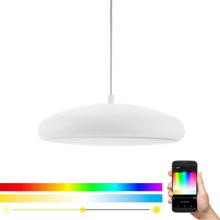 Eglo 33765 - LED RGBW Aptumšojuma lustra ar auklu RIODEVA-C LED/27W/230V 2700-6500K balta