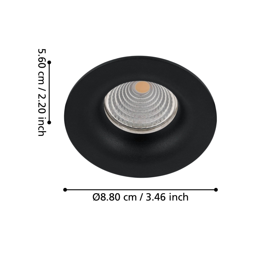 Eglo - LED Aptumšojama iegremdējama lampa/6W/230V melna