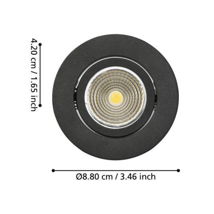 Eglo - LED Aptumšojama iegremdējama lampa/6W/230V melna