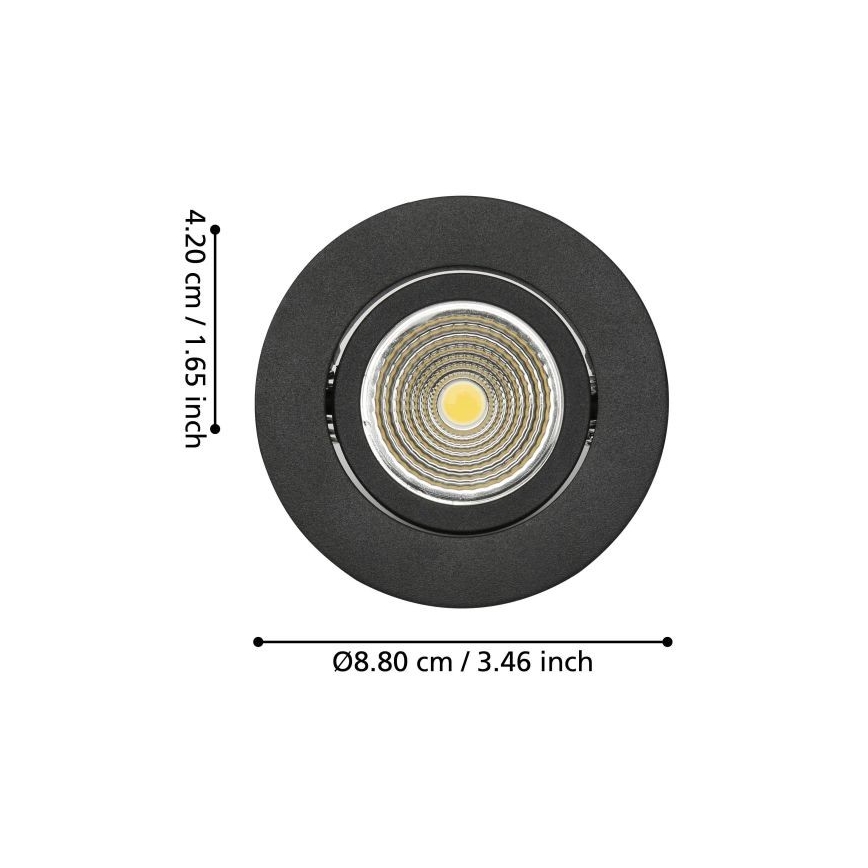 Eglo - LED Aptumšojama iegremdējama lampa/6W/230V melna