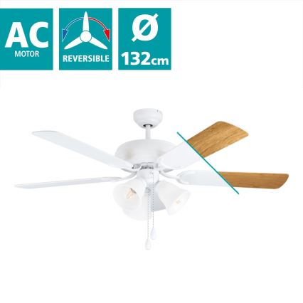 Eglo - Griestu ventilators  3xE27/40W/230V balts