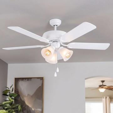 Eglo 35076 - Griestu ventilators LAS PALMAS 3xE27/40W/230V balts