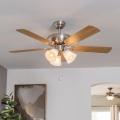 Eglo 35077 - Griestu ventilators LAS PALMAS 3xE27/40W/230V matēts hroms/brūns
