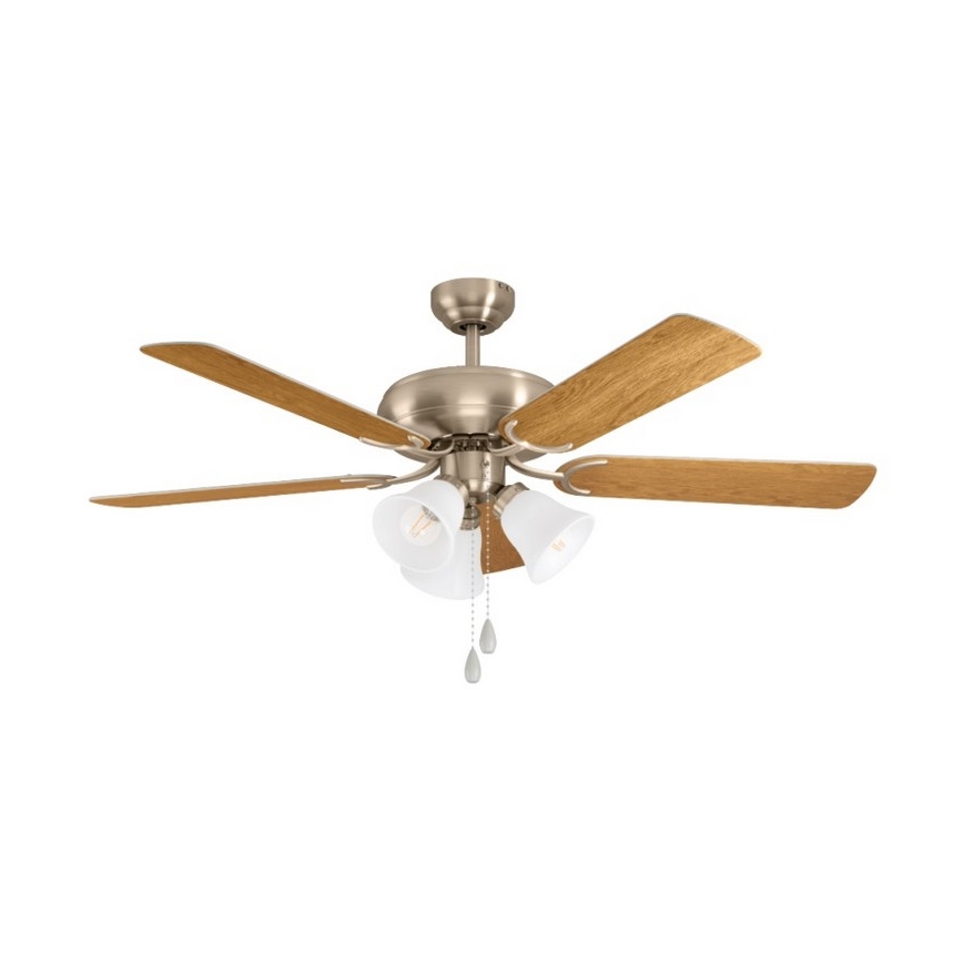 Eglo 35077 - Griestu ventilators LAS PALMAS 3xE27/40W/230V matēts hroms/brūns