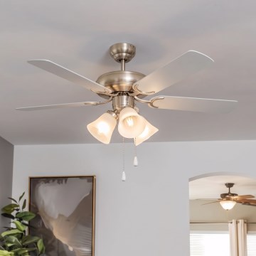 Eglo 35077 - Griestu ventilators LAS PALMAS 3xE27/40W/230V matēts hroms/pelēks