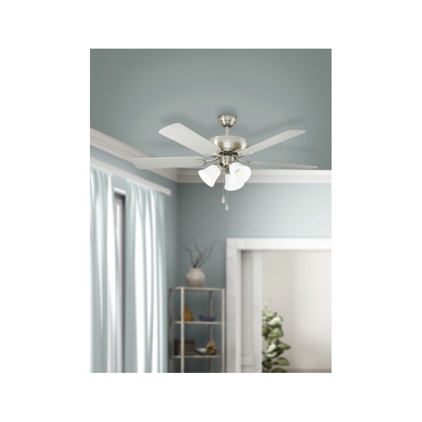 Eglo 35077 - Griestu ventilators LAS PALMAS 3xE27/40W/230V matēts hroms/pelēks