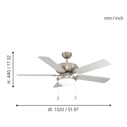 Eglo 35078 - Griestu ventilators BALLINA 2xE27/40W/230V