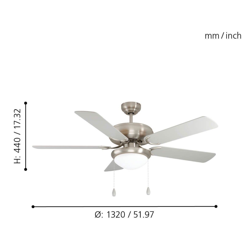 Eglo 35078 - Griestu ventilators BALLINA 2xE27/40W/230V