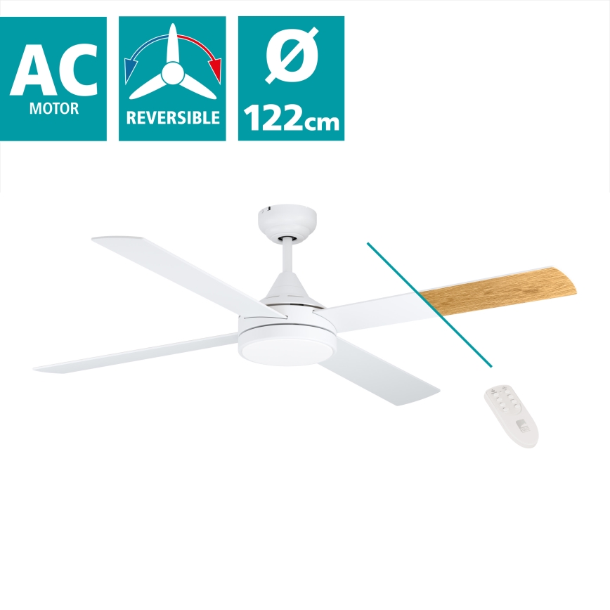 Eglo - LED Griestu ventilators LED/20W/230V 3000/4000/5000K + tālvadības pults balta